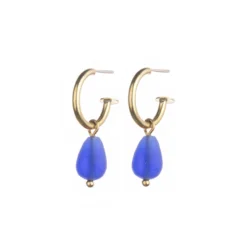 Egyptian Blue Hoop Earrings