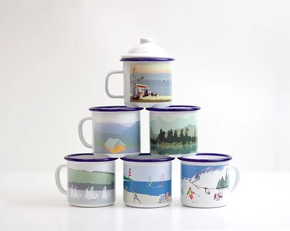 Beach Scene Enamel Mug 3 Beach Scene Enamel Mug - Image 3