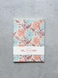 Recycled Cotton Floribunda A5 Notebook – Duck Egg Blue
