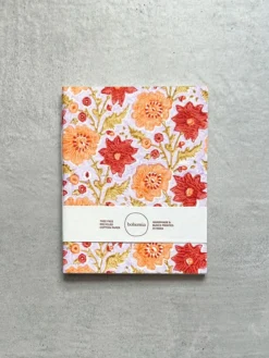 Recycled Cotton Floribunda A5 Notebook – Lilac