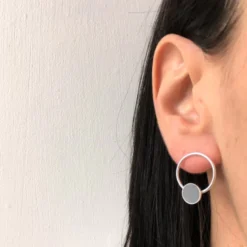 Double Circle Grey Earrings -Household Decoration Shop grey double circle studs Claire Lowe Jewellery Lifestyle3