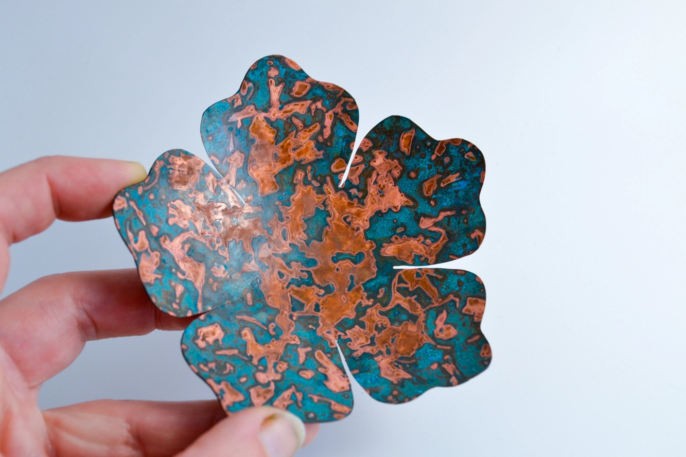 Hand Raised Copper Flower Bowl – XSmall 1 Hand Raised Copper Flower Bowl – XSmall