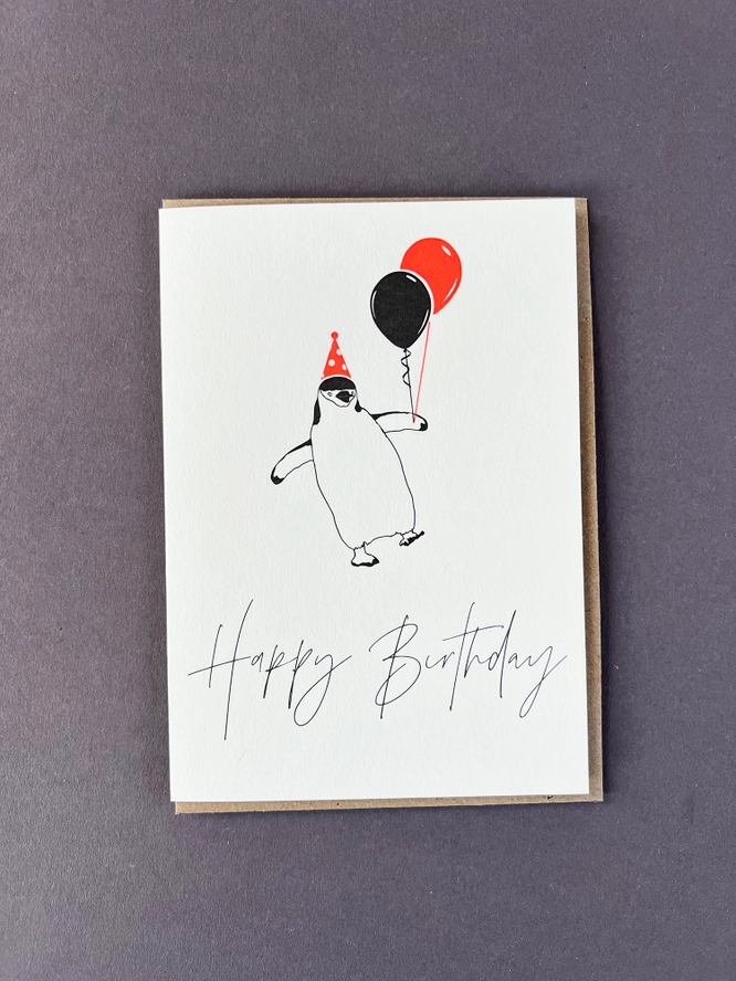 Birthday Penguin Greeting Card 1 Birthday Penguin Greeting Card