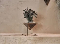 Karana Planter On Stand – Antique Brass