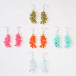 Orange Leaf Earrings -Household Decoration Shop leaf earrings acrylic drop earrings my papercut forest various