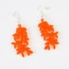 Orange Leaf Earrings