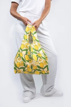 Reusable Shopping Bag – Lemons -Household Decoration Shop lemons reusable medium shopping bag kind bag 2
