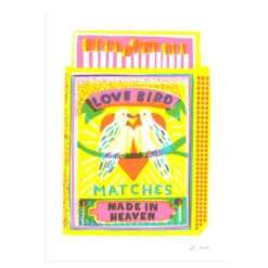 Love Bird Matches Riso Print – A4