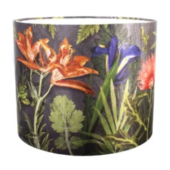 Midnight Bloom Lampshade – 40cm Orange And Pink (Lamp Base Fitting)