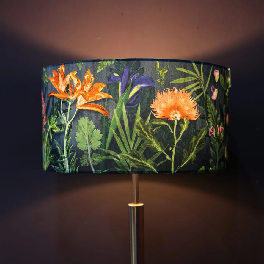 Midnight Bloom Lampshade – 40cm Orange And Pink (Lamp Base Fitting) 2 Midnight Bloom Lampshade – 40cm Orange And Pink (Lamp Base Fitting) - Image 2