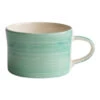 Handmade Wide Ceramic Mug – Mint Plain Wash