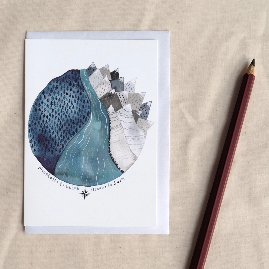 Mountains To Climb Oceans To Swim Greeting Card 2 Mountains To Climb Oceans To Swim Greeting Card - Image 2