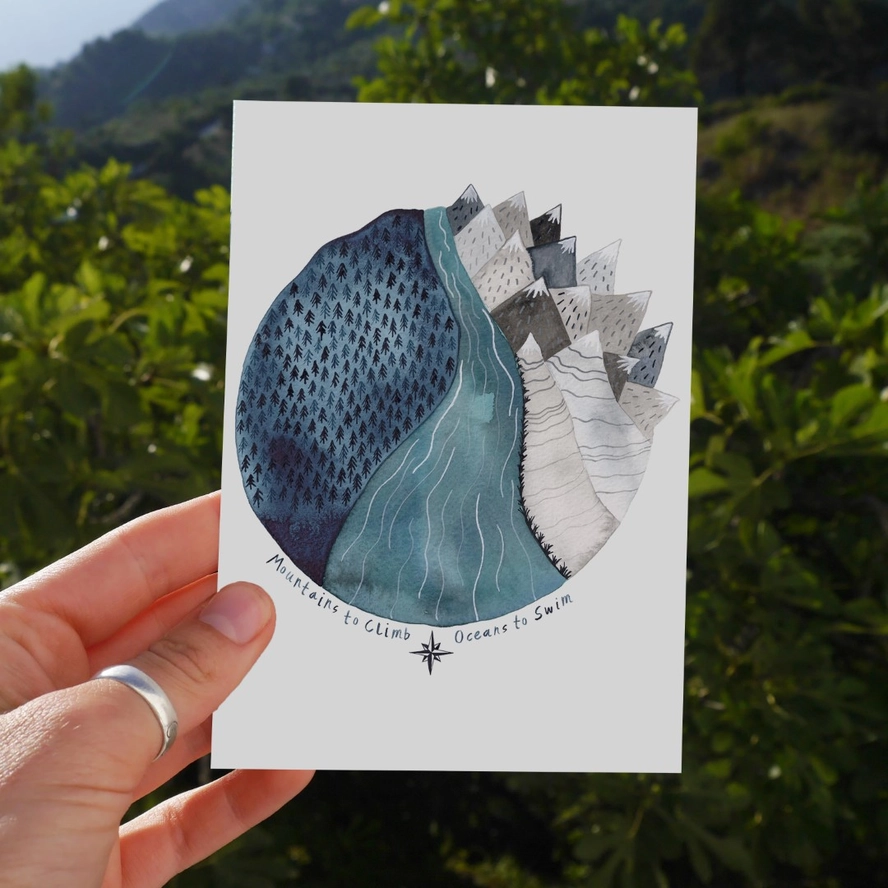 Mountains To Climb Oceans To Swim Greeting Card 1 Mountains To Climb Oceans To Swim Greeting Card