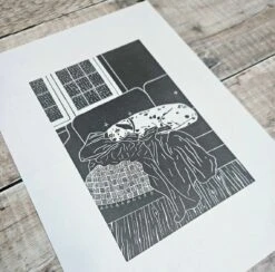 Nope – Limited Edition Lino Print -Household Decoration Shop nope lino print flotsam prints 3