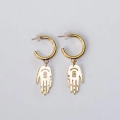 Brass Palm Hoops -Household Decoration Shop palm hoop earrings lima lima cut out