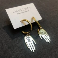 Brass Palm Hoops -Household Decoration Shop palm hoop earrings lima lima lifestyle