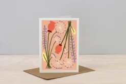 Dried Flowers Greeting Card – Peach