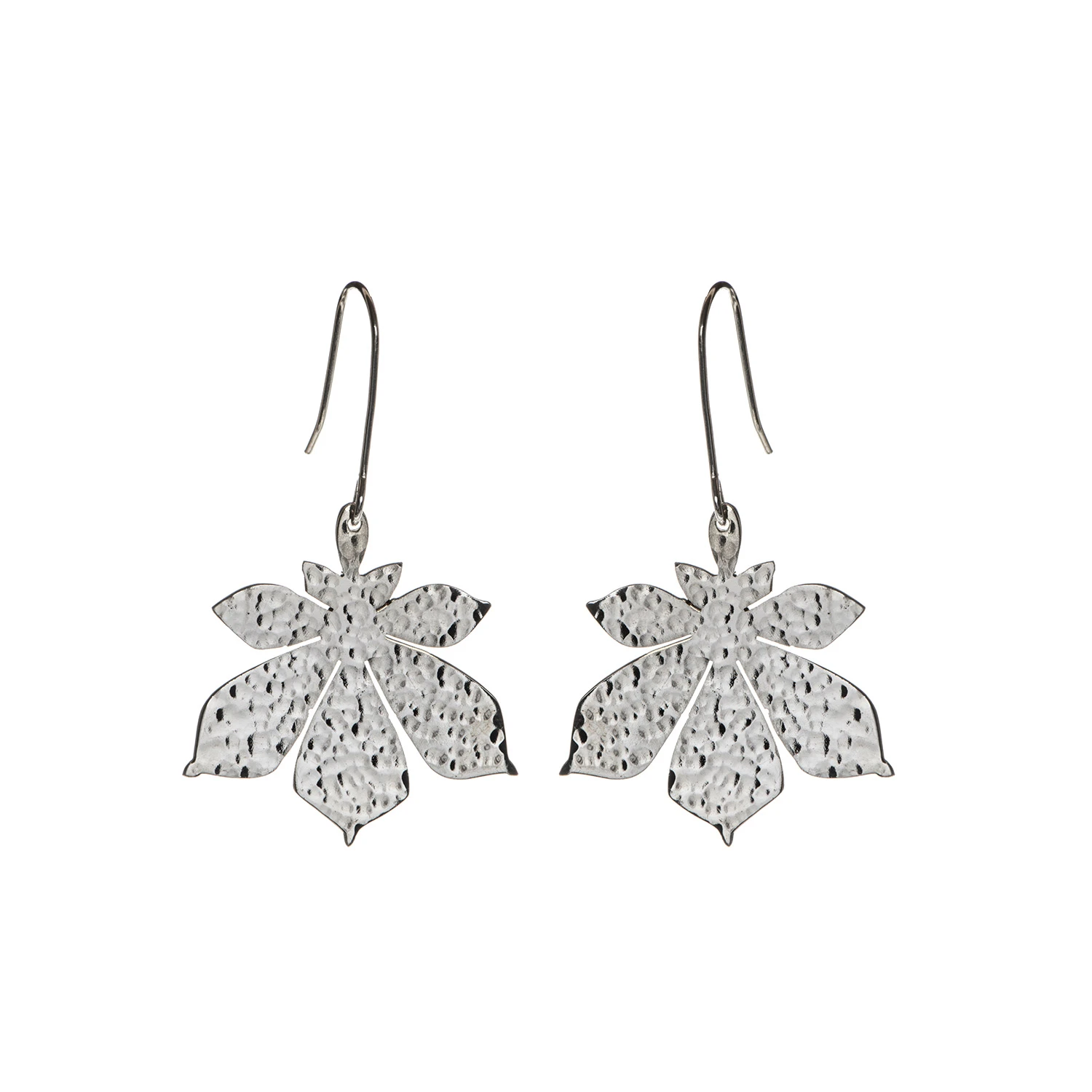 Silver Plated Large Chestnut Leaf Earrings 1 Silver Plated Large Chestnut Leaf Earrings