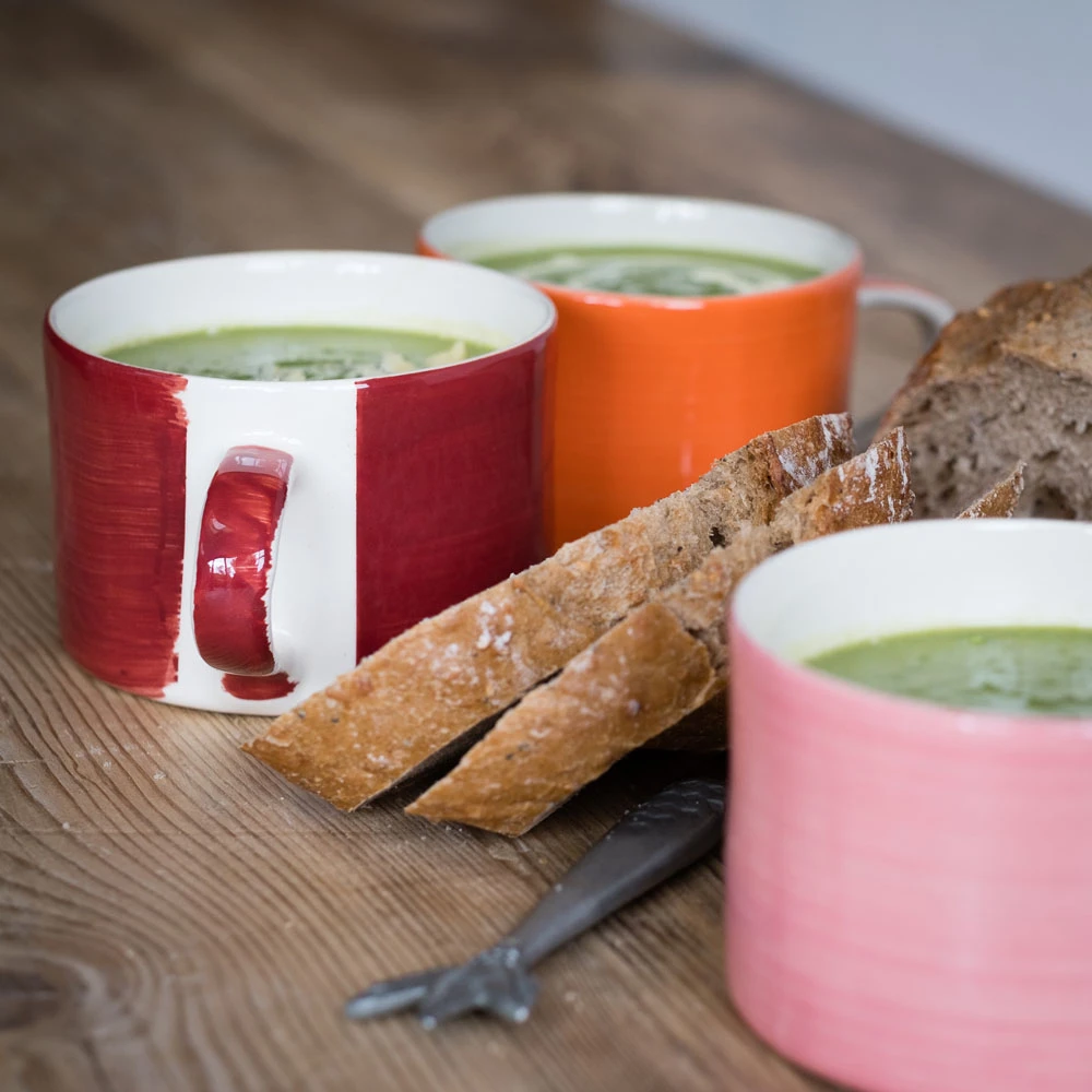 Handmade Wide Ceramic Mug – Rose Plain Wash 3 Handmade Wide Ceramic Mug – Rose Plain Wash - Image 3