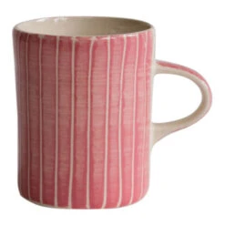 Handmade Rose Demi Mug – Sgraffito Stripe