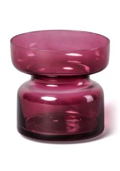 Copenhagen Glass Candle Holder In Ruby