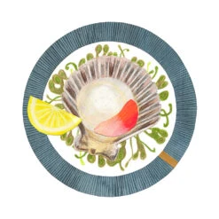Scallop Little Paper Plates Print