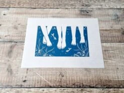 Seaside Lino Print