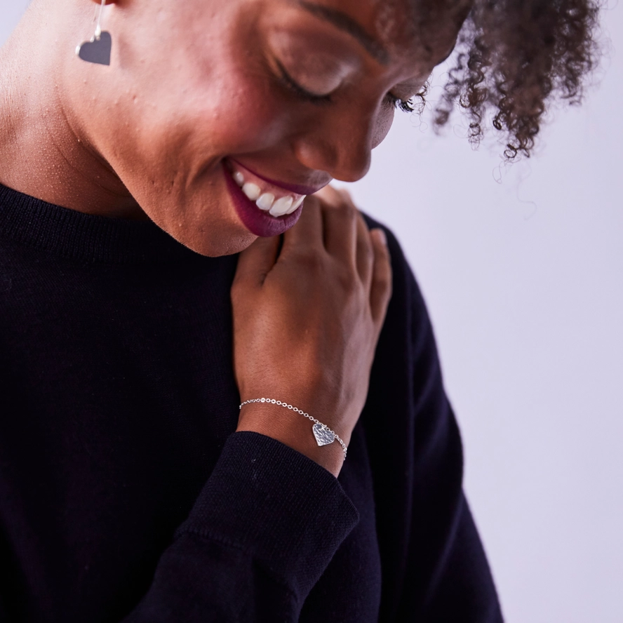 Silver Plated Heart Bracelet 2 Silver Plated Heart Bracelet - Image 2