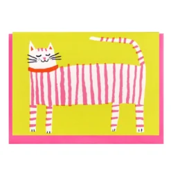 Stripy Cat Greeting Card