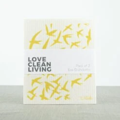 Pack Of 2 Swallow And Dandelion Eco Dishcloths -Household Decoration Shop swallow dishcloths with wrap lifepack 1024x1024