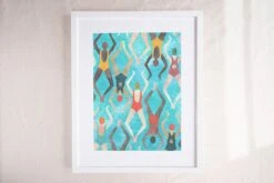 Swimmers In The Water A4 Art Print