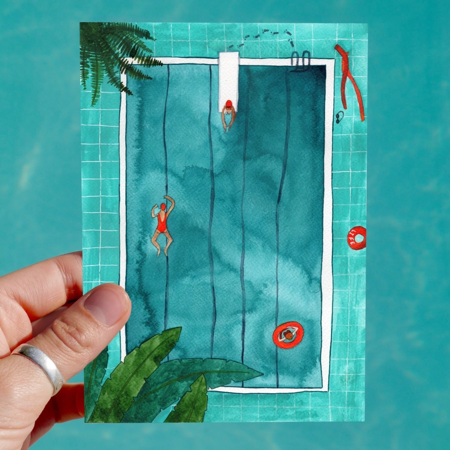 Swimming Pool Greeting Card 2 Swimming Pool Greeting Card - Image 2