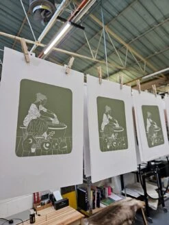 The Potter Limited Edition Lino Print -Household Decoration Shop the potter lino print flotsam prints 5