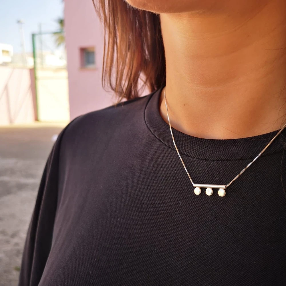 Three Dots Eco Silver Necklace 2 Three Dots Eco Silver Necklace - Image 2