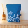 Linen Toiletry Bag – Garden Design – Indigo