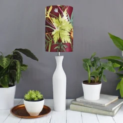 Tropical Wine – Red Wine And Green 20cm Lampshade (Lamp Base Fitting)