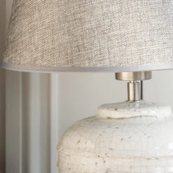 Stoneware Vesta Table Lamp With Grey Shade 7 Stoneware Vesta Table Lamp With Grey Shade -Household Decoration Shop vesta table lamp with grey shade grand illusions detail