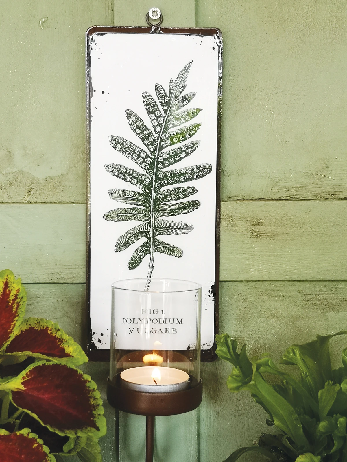 Vintage Tin Wall Sconce – Fern Green 1 Vintage Tin Wall Sconce – Fern Green