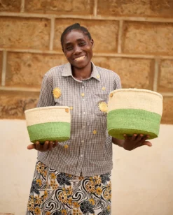 Green Wiliya Block Basket – XSmall -Household Decoration Shop wiliya green block basket the basket room lifestyle