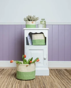 Green Wiliya Block Basket – Small -Household Decoration Shop wiliya green block basket the basket room lifestyle 3 2